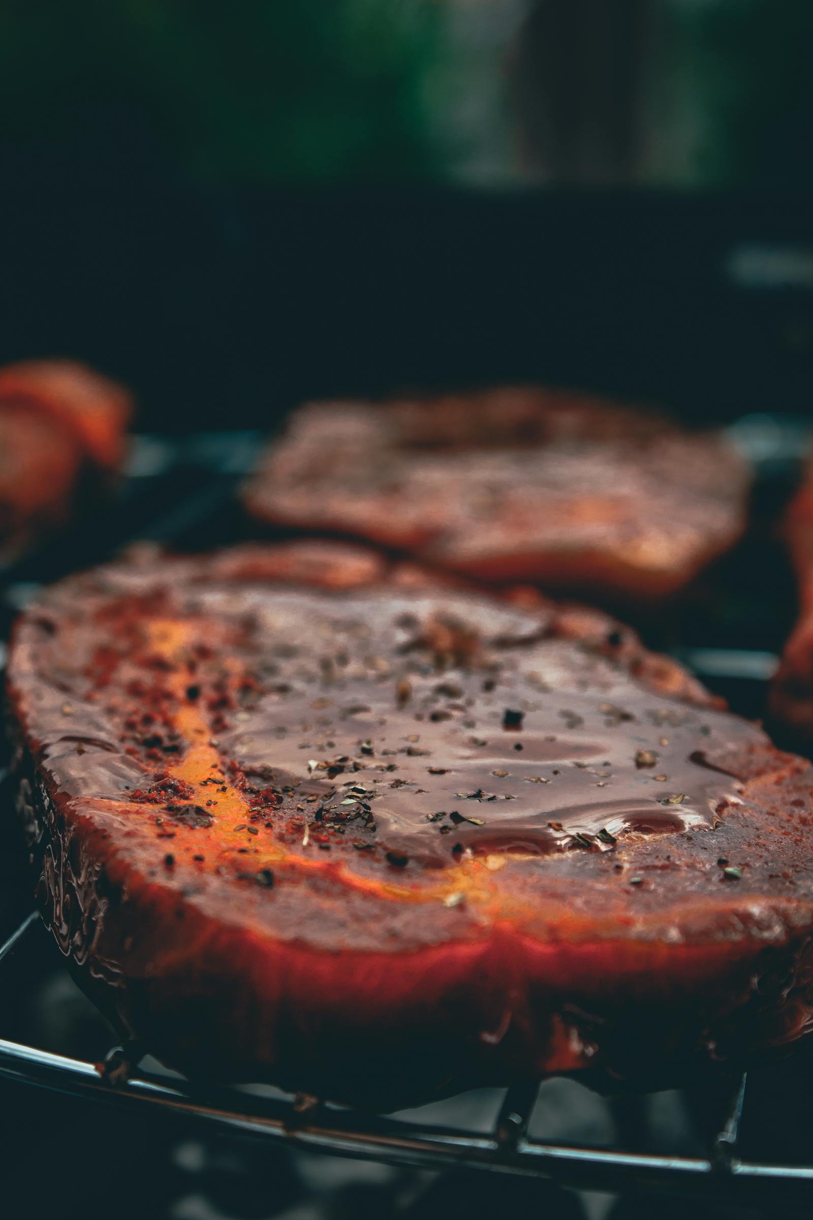 Bourbon glazed steak